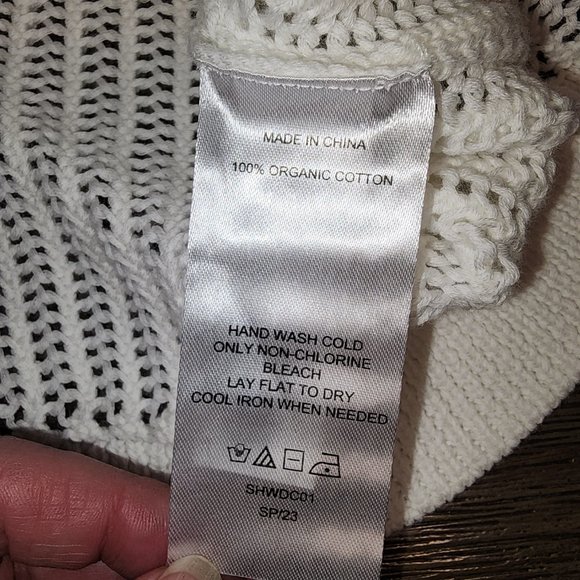 Quince Women's 100% Organic Cotton Crochet Cover-Up Mini Dress NWT White Small - Picture 7 of 8